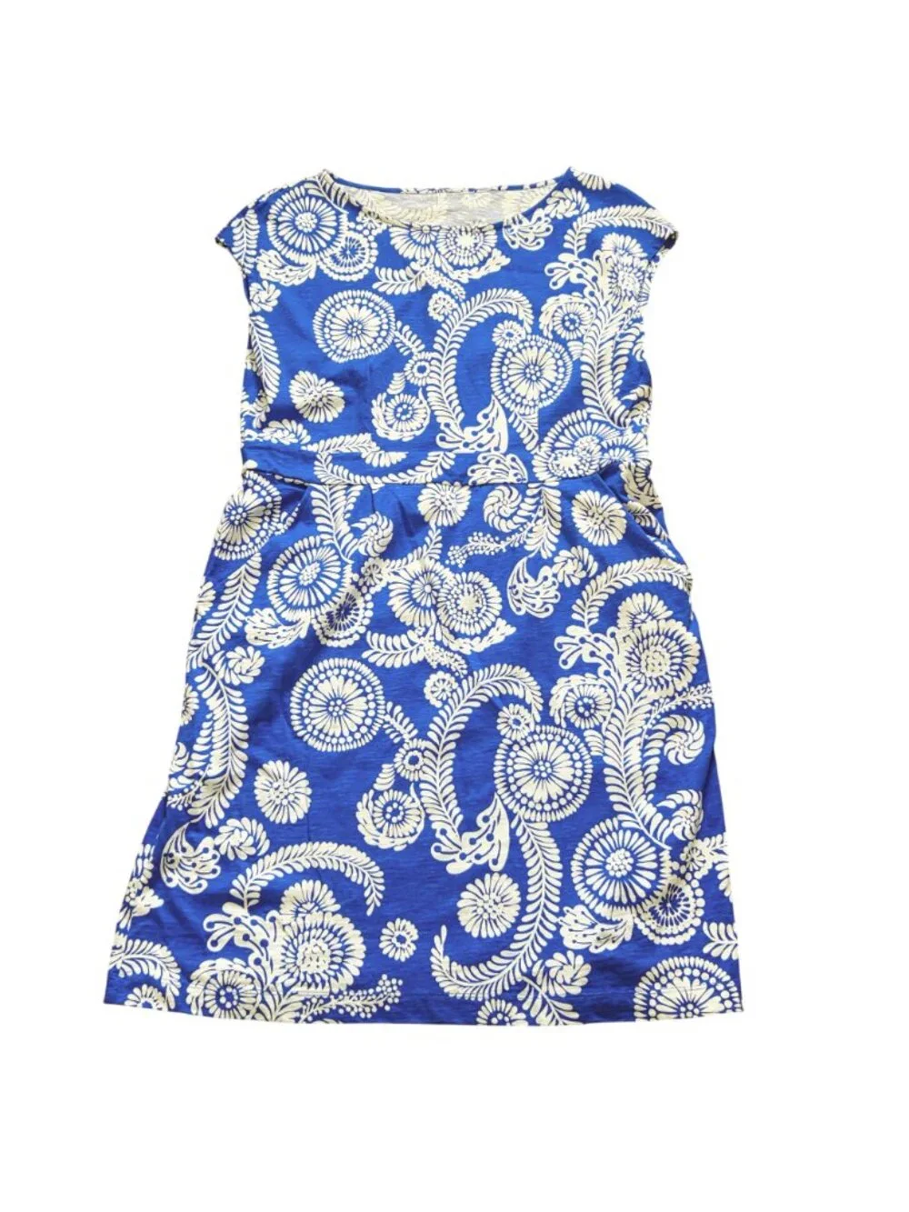 Boden Florrie Short Sleeve Shirt Dress Indigo Blue & White Paisley Print Large 1 - Picture 2 of 6